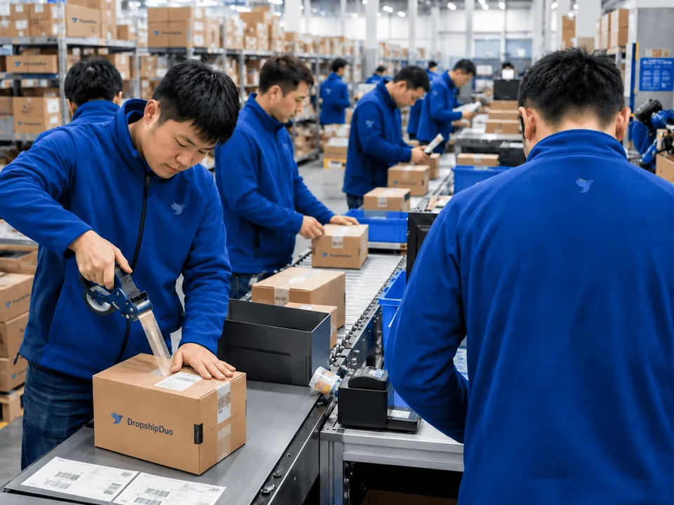 DropshipDuo team checking and packing orders before they ship
